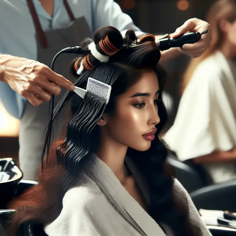 Visual representation of "permanent" - Referring to a hair treatment which straightens or curls the hair by a chemical process.
