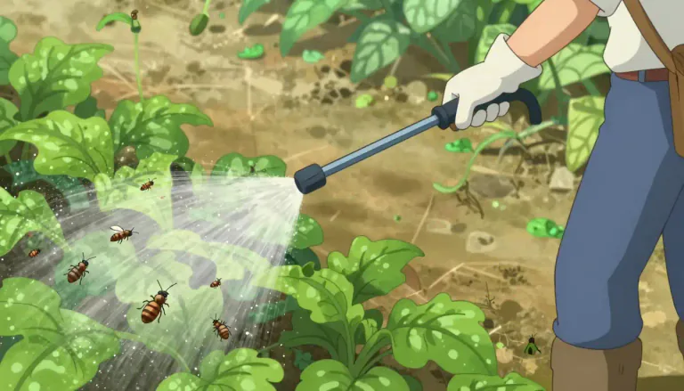 Visual representation of "pesticide" - A chemical used to kill insects, small animals, or plants that are harmful or unwanted.