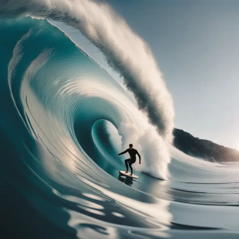 Visual representation of "tubular" - In surfing slang, it refers to a wave that is hollow when it breaks