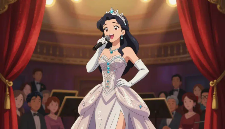 Visual representation of "diva" - A female singer who is very successful, especially in opera.