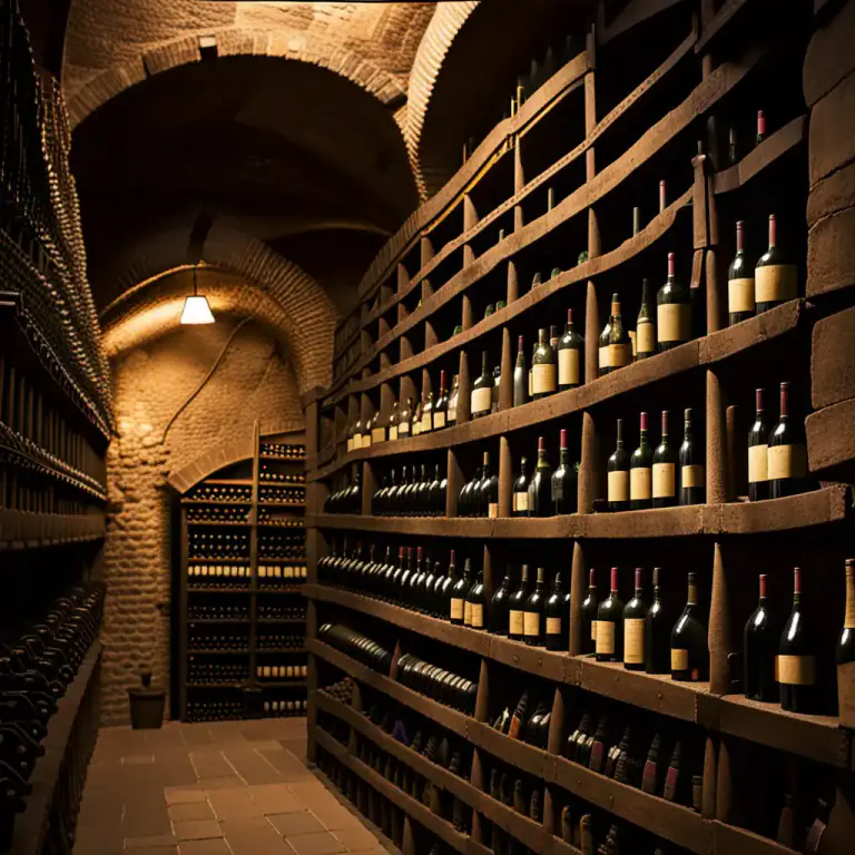 Visual representation of "mature" - To let a food or drink like wine or cheese develop a strong flavor or high quality by storing it for a period of time