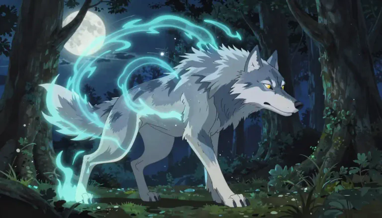 Visual representation of "lycanthropy" - Lycanthropy is the transformation of a human into a wolf, often described in myths and legends.