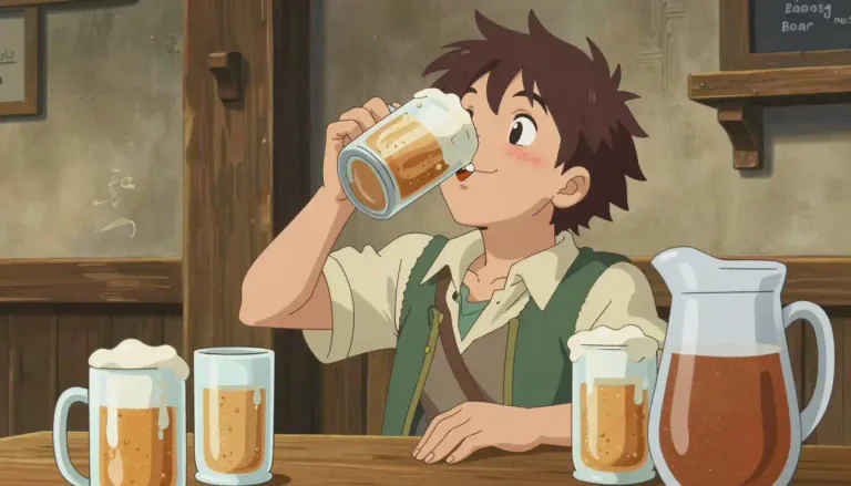 Visual representation of "quaff" - To drink something, usually alcohol, in large amounts and with enjoyment