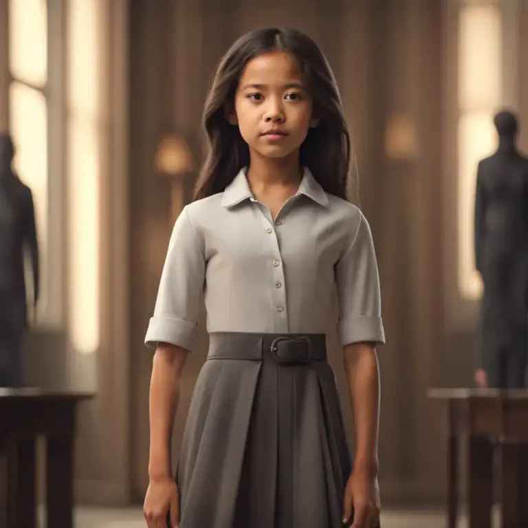 Visual representation of "madam" - A young girl with an air of proper behavior