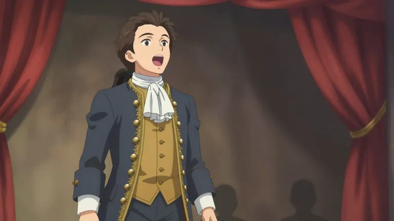 Visual representation of "castrato" - A male singer castrated before puberty to maintain a high singing voice.