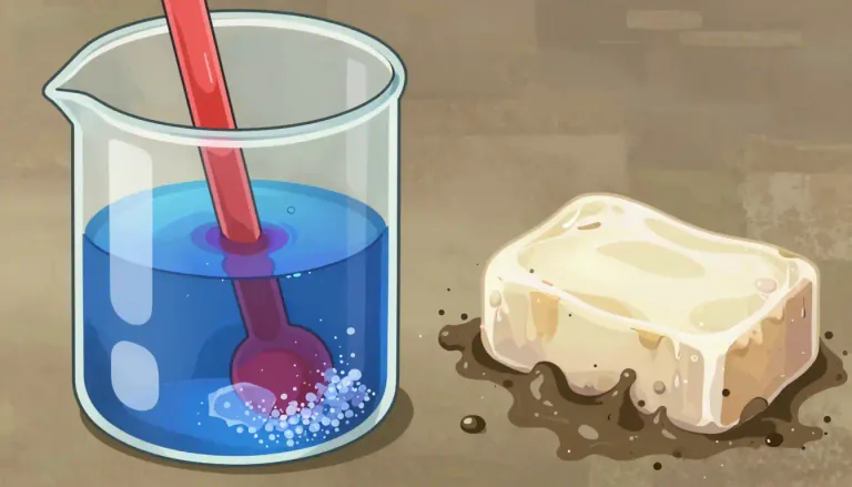 Visual representation of "alkali" - A substance that reacts with an acid to form a salt and water.