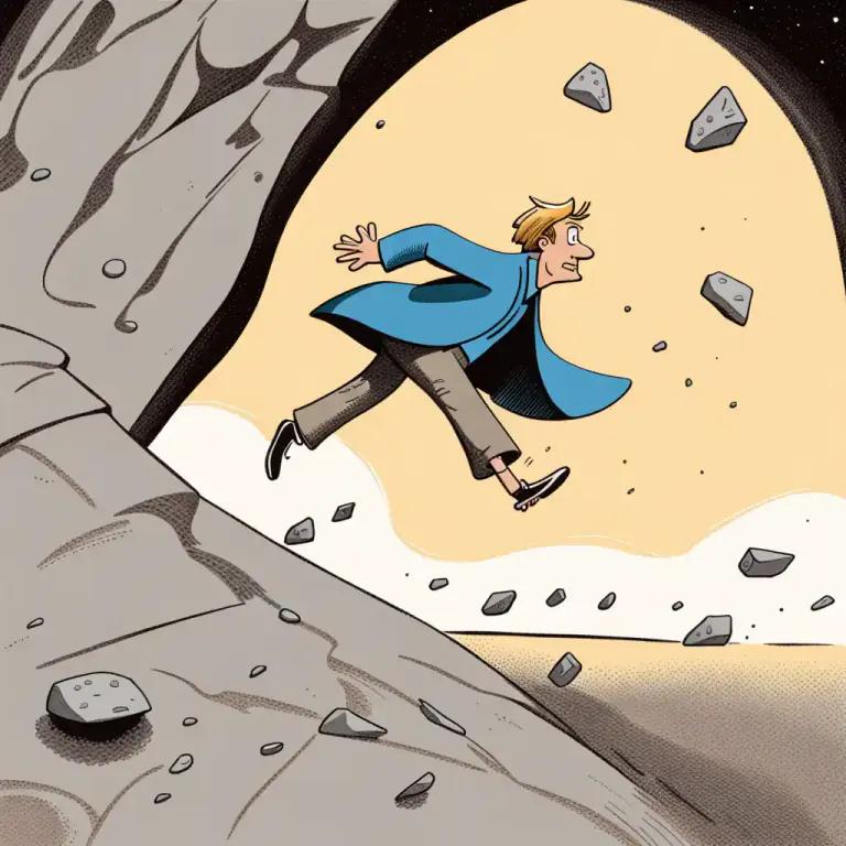 Visual representation of "fall down" - To drop or come down unexpectedly, usually due to gravity