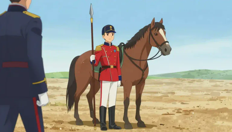 Visual representation of "trooper" - A soldier ranked under an officer, usually in a cavalry unit.