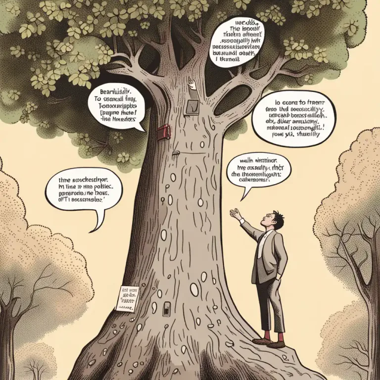Visual representation of "be out of your tree" - To be extremely crazy or foolish