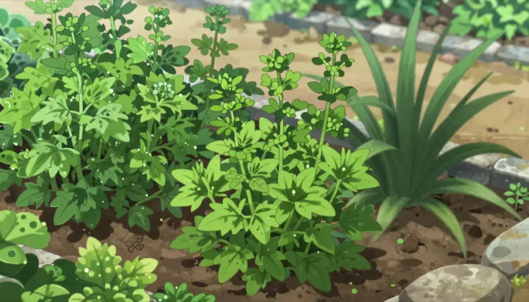 Visual representation of "herbaceous" - Related to plants that have no woody stem above ground.