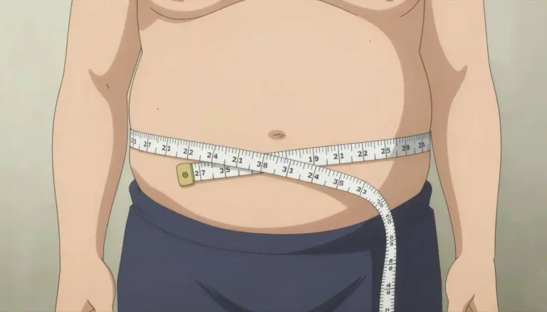 Visual representation of "girth" - The measurement around the middle of something, especially a person's waist.