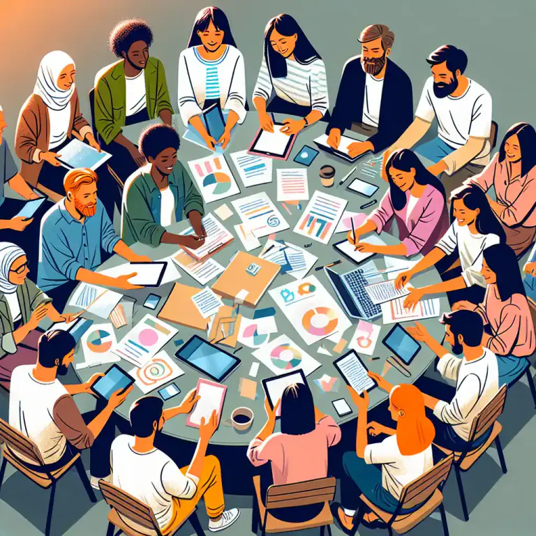 Visual representation of "meet" - To come together for a purpose