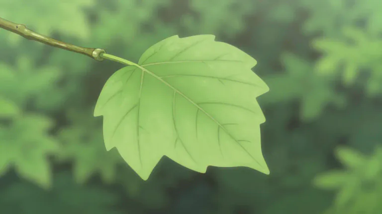 Visual representation of "leaf" - A flat green part of a plant or tree