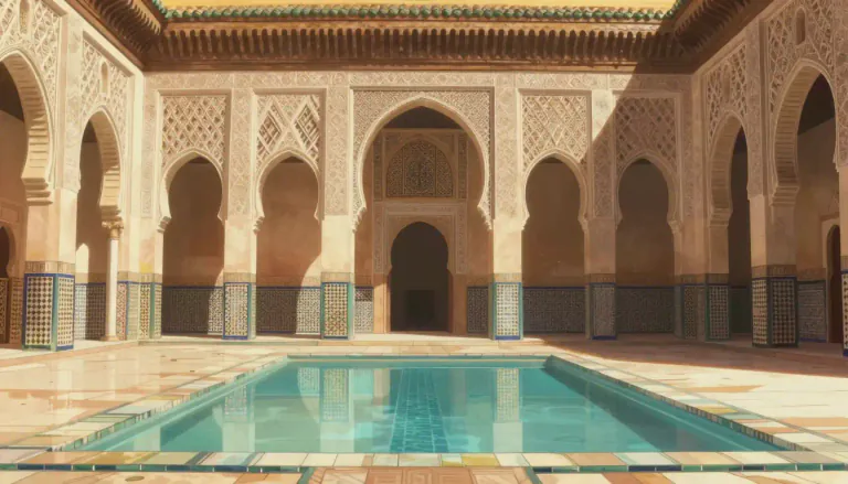 Visual representation of "moorish" - Related or characteristic of the Moors, the Muslim people from North Africa.
