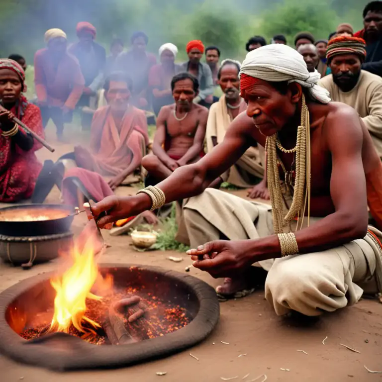 Visual representation of "medicine" - In a non-western culture, a substance or practice that heals, protects, or prevents trouble