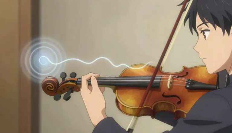 Visual representation of "vibrato" - A slight regular fluctuation in the pitch of a musical note