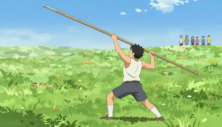 Visual representation of "caber" - A heavy, long and thin pole that is tossed as a sport