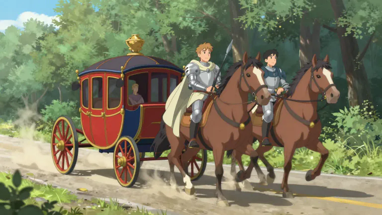 Visual representation of "outrider" - A person who travels on horseback accompanying a vehicle or group of vehicles to provide protection or support.