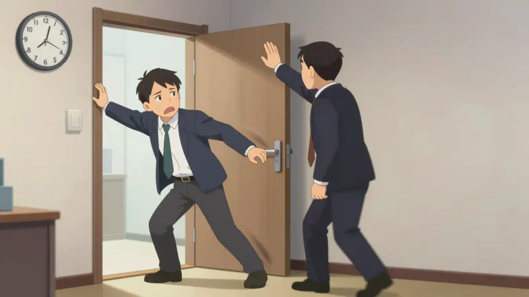 Visual representation of "detain" - To make someone be late or slow
