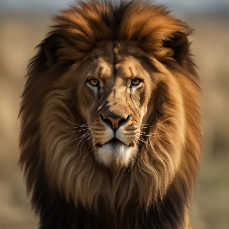 Visual representation of "mane" - The long hair along the top and sides of the neck of certain mammals, like a lion.
