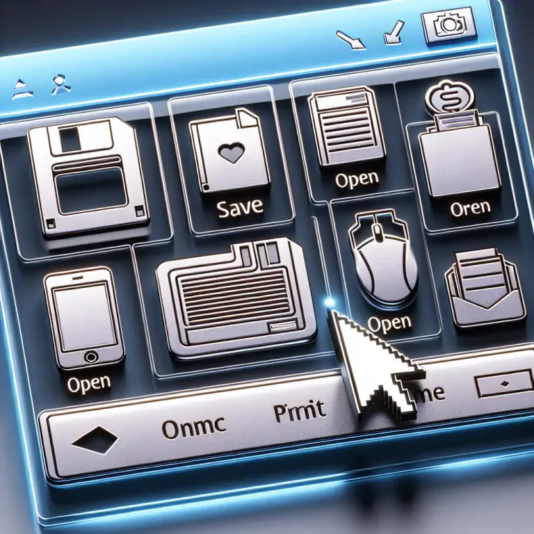 Visual representation of "masthead" - A block with controls at the top of a computer screen that shows the names of different operations that you can choose.