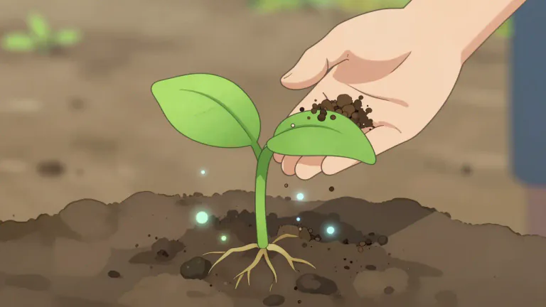Visual representation of "fertilize" - To provide a plant or seed with materials like nutrients and minerals it needs to grow