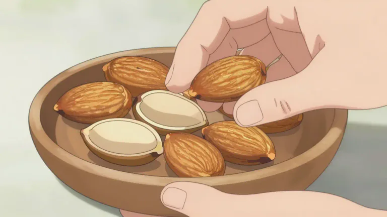 Visual representation of "almond" - The oval nutlike seed of the almond tree, eaten as food