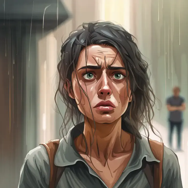 Visual representation of "guilty" - Showing a feeling of guilt.