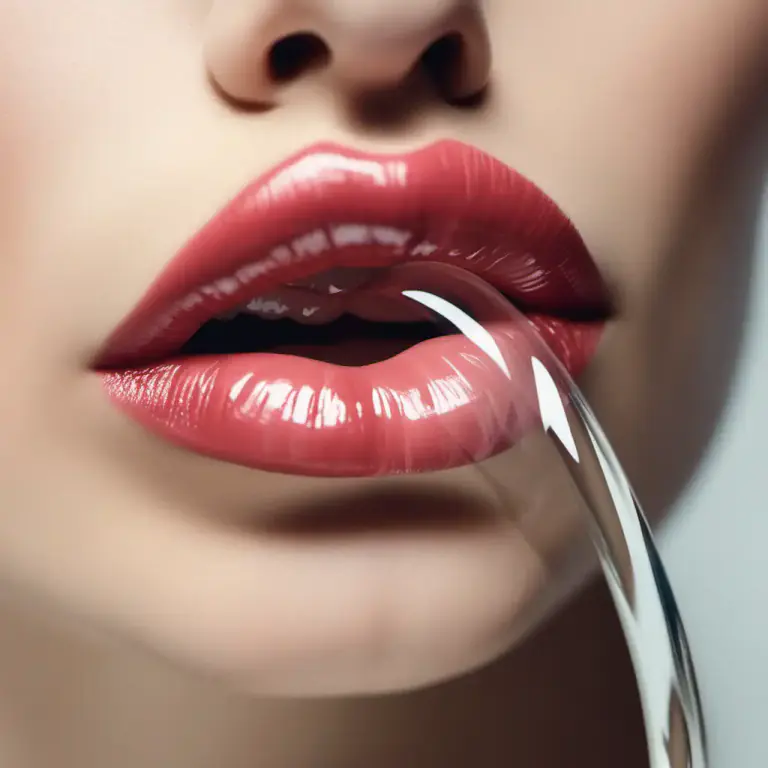 Visual representation of "lip" - To touch with the lips.