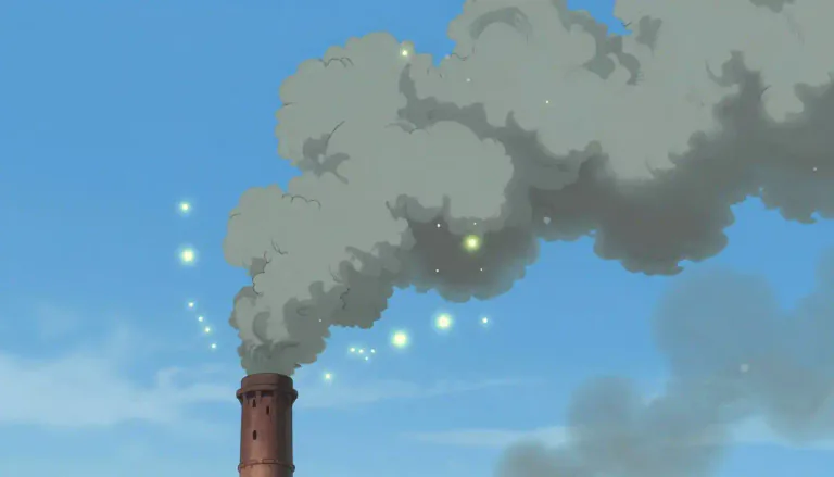 Visual representation of "emission" - The act of sending or giving out something such as energy or gas.