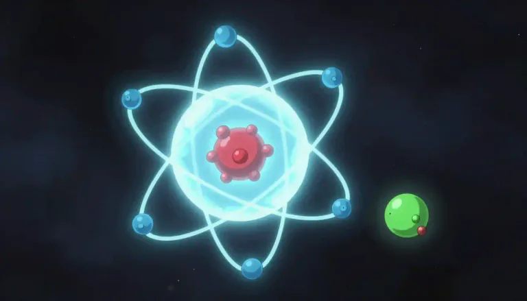 Visual representation of "anion" - A particle with more electrons than protons, giving it a negative charge.