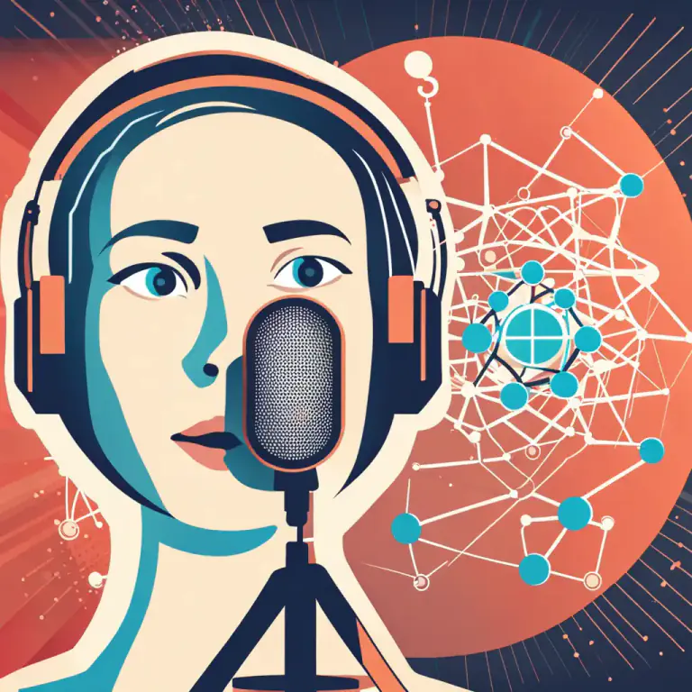 Visual representation of "podcasting" - The process of creating and sharing audio content on the internet, often about specific topics.