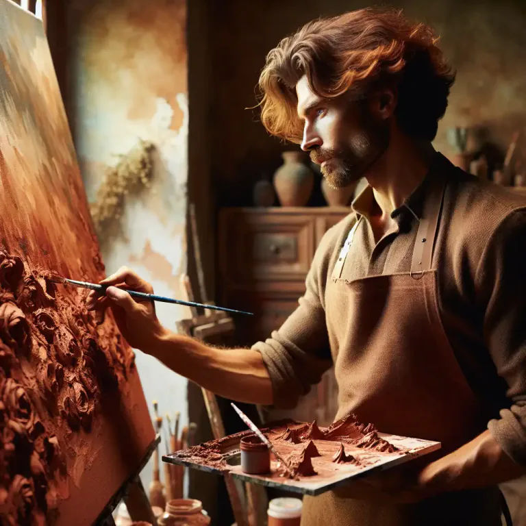 Visual representation of "sienna" - A type of natural clay used in art for coloring.