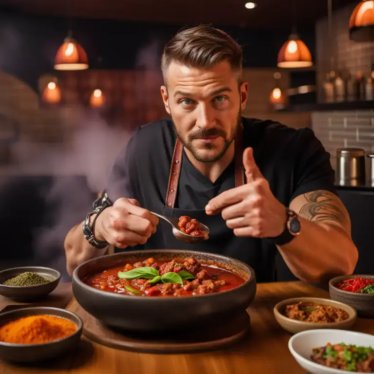 Visual representation of "chilli" - A dish of meat or vegetables cooked with chilli.