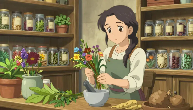 Visual representation of "herbalist" - A person who grows, collects, sells, or cares about plants used for medicine or health benefit.