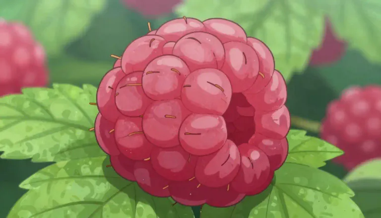 Visual representation of "raspberry" - A small, sweet, pink or red fruit with small seeds