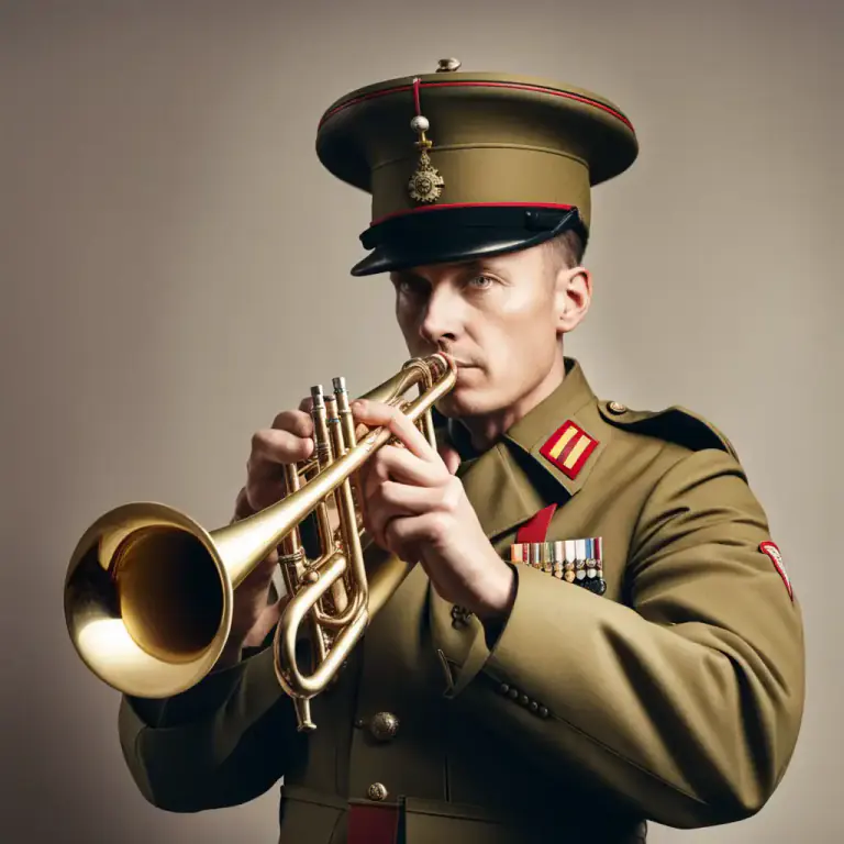 Visual representation of "bugler" - A brass instrument like a small trumpet, typically without valves
