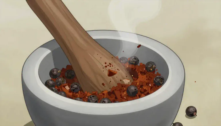 Visual representation of "pepper" - A hot-tasting spice made from dried and crushed berries.