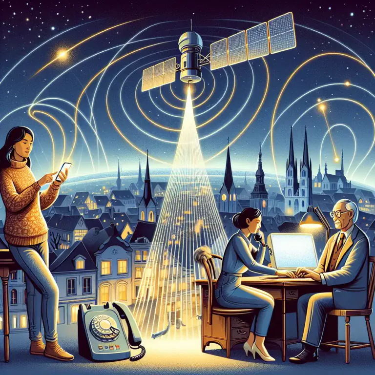 Visual representation of "telecommunication" - A system of sending messages or computer information by telephone, radio etc.