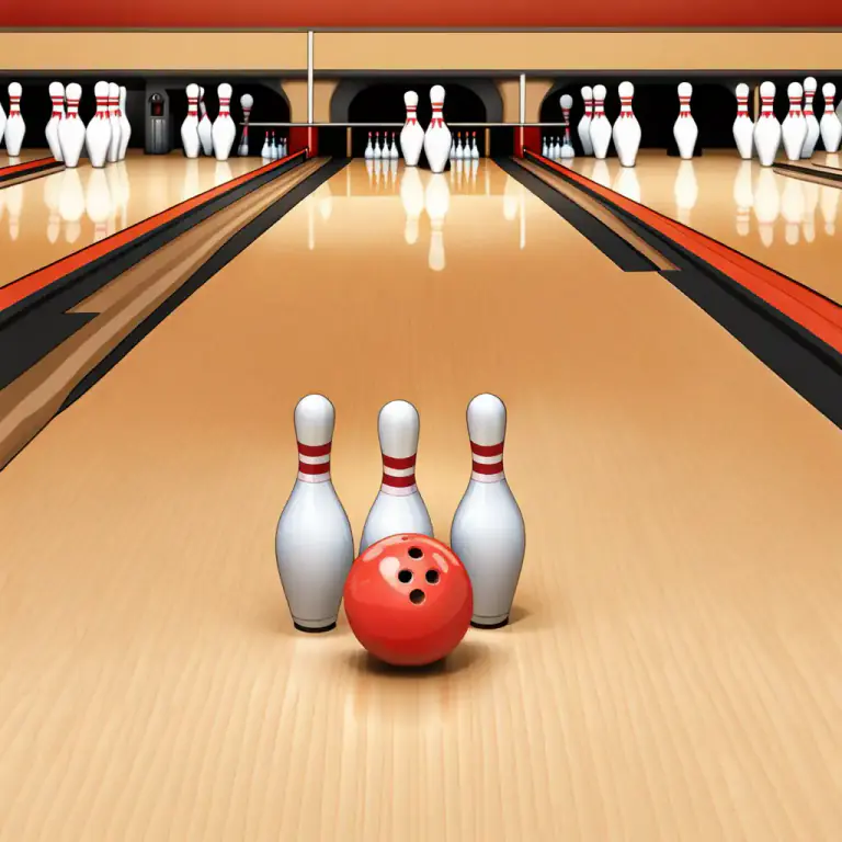 Visual representation of "kingpin" - The pin at the center of a circle of bowling pins