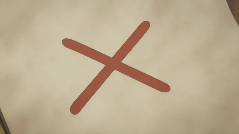 Visual representation of "cross" - A mark, object, or figure formed by two short intersecting lines or pieces