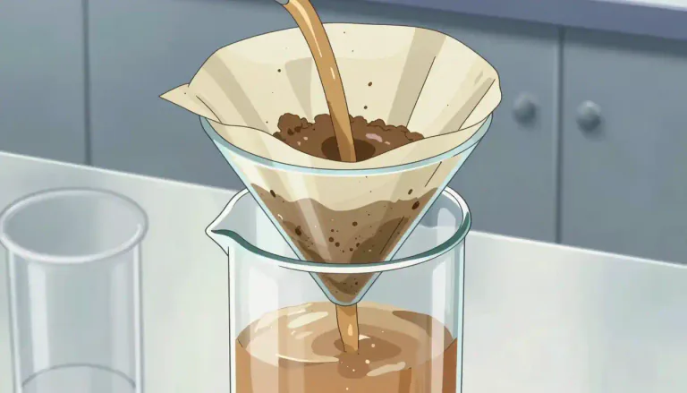 Visual representation of "filtrate" - To pass a liquid or gas through a filter to remove impurities or unwanted elements