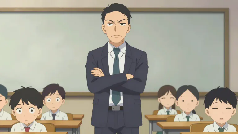 Visual representation of "stern" - Serious and unsmiling, especially in an authority position to show control.