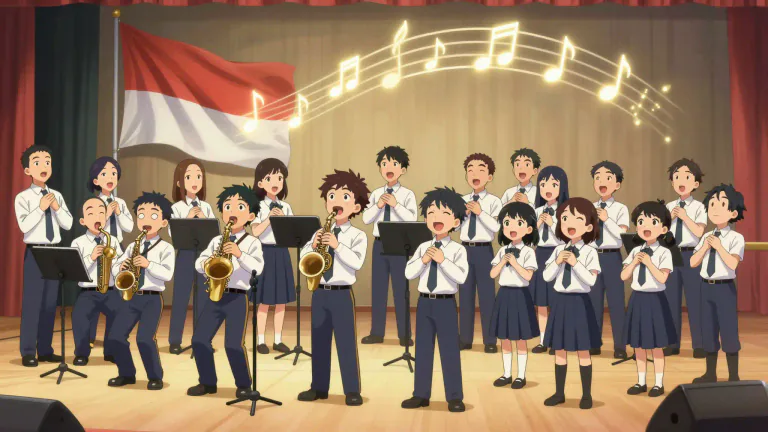 Visual representation of "anthem" - A motivating song chosen by a group, nation, or organization.