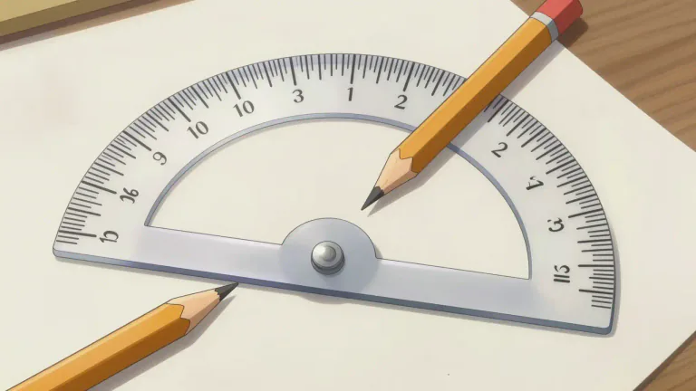 Visual representation of "protractor" - A tool used to measure angles in degrees