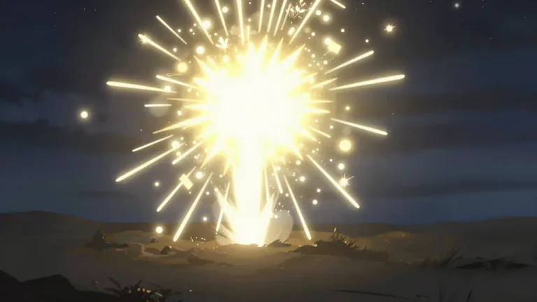 Visual representation of "flare" - A sudden and brief burst of bright light.