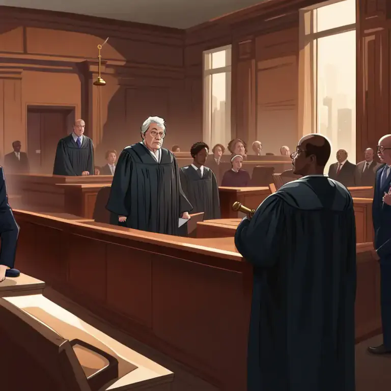Visual representation of "trial" - A formal examination of evidence in a court, typically involving a judge and often a jury, to decide if someone accused of a crime is guilty