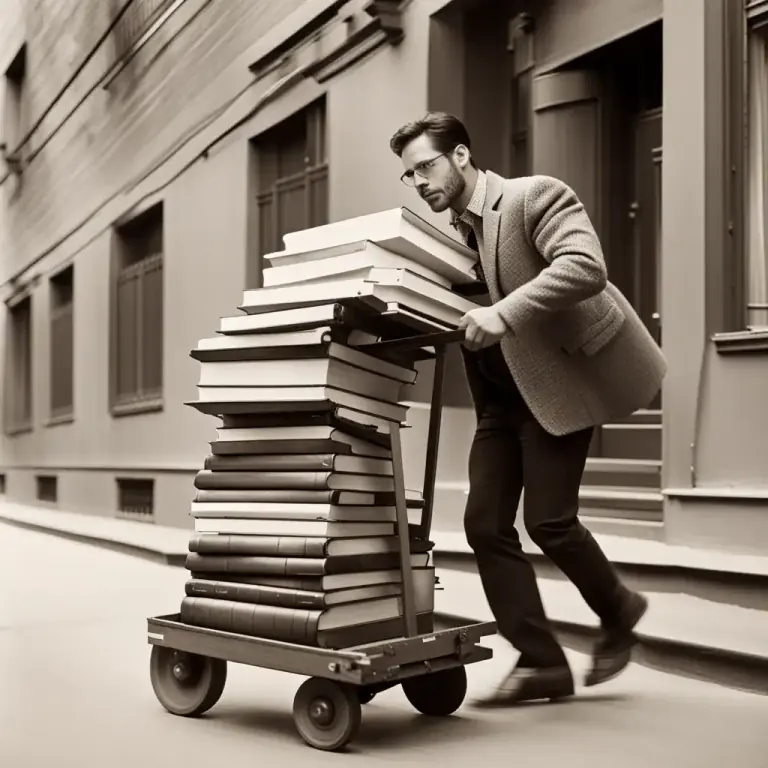 Visual representation of "cart" - To move something heavy or awkward with effort