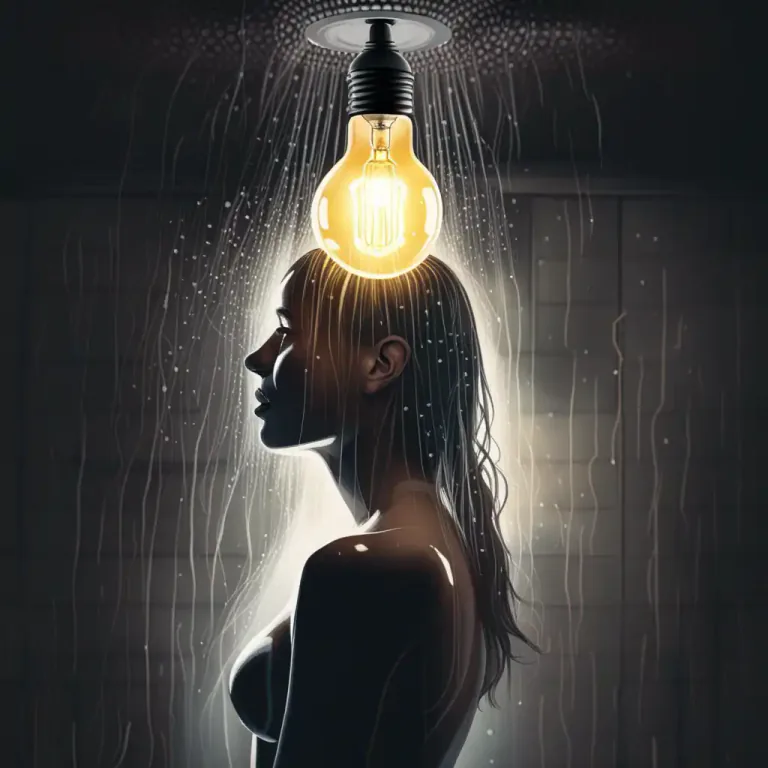 Visual representation of "be struck by/on/with somebody/something" - To think of a particular idea or answer suddenly.