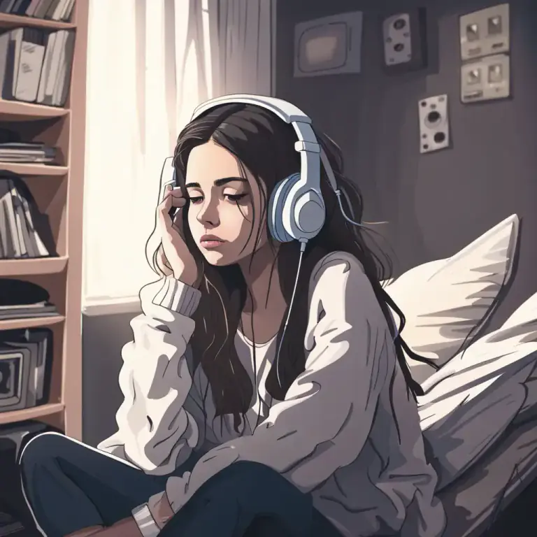 Visual representation of "emo" - A genre of music that originated from hardcore punk, characterized by melodramatic, often depressive lyrics.